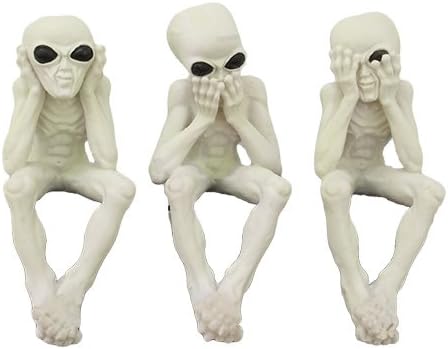 Pacific Giftware See, Hear, Speak No Evil Alien Shelf Sitter Computer Top Sitters #10933