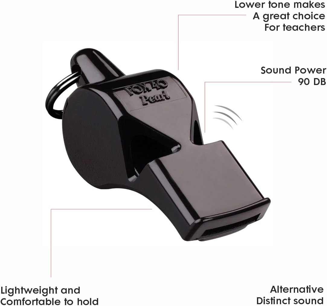 Fox 40 Pearl Official Pealess Referee Safety Whistle & Strap #9701-0008