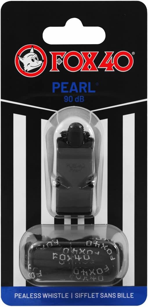 Fox 40 Pearl Official Pealess Referee Safety Whistle & Strap #9701-0008