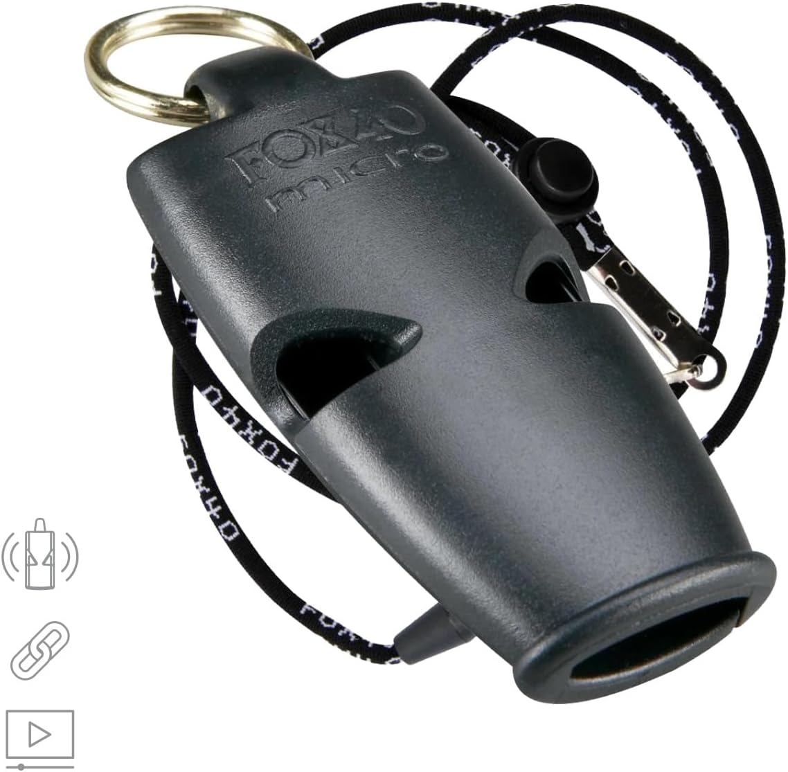 Fox 40 Micro Safety Whistle with Breakaway Lanyard #9513