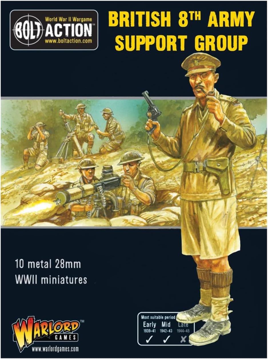 Warlord Game Bolt Action, 8th Army Support Group, Wargaming Miniatures #402211009