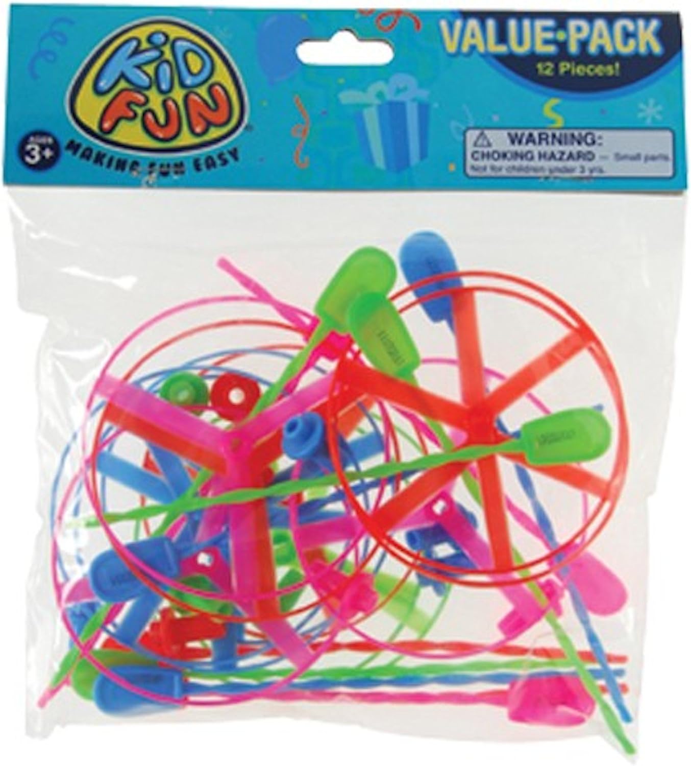 US Toy Company Twisty Flying Saucers Helicopter Toys #1206, Pack of 12