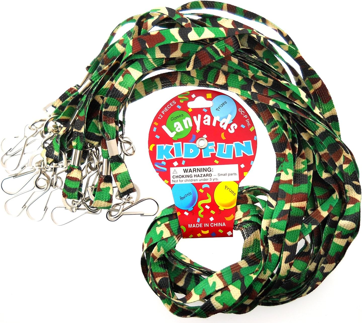 U. S. Toy Kid Fun Dozen Camouflage Lanyards #2112, Pack of 12