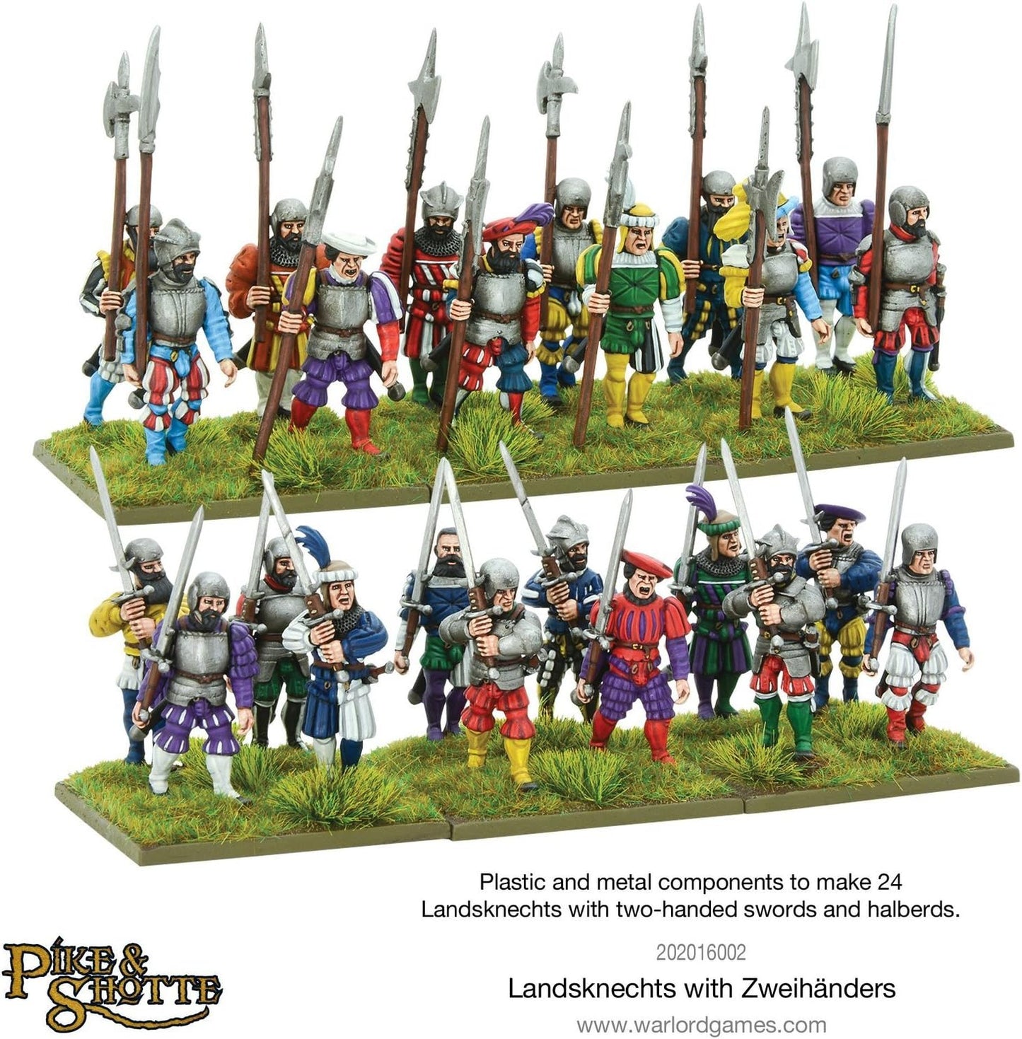 Warlord Games Pike and Shotthe - Landsknechts with Zweihanders, Wargaming Miniatures #202016002