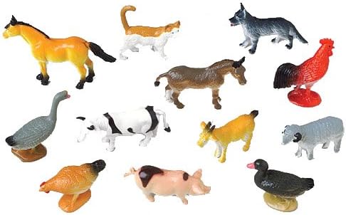 US Toy Company Mini Farm Animals  #1195, Pack of 12