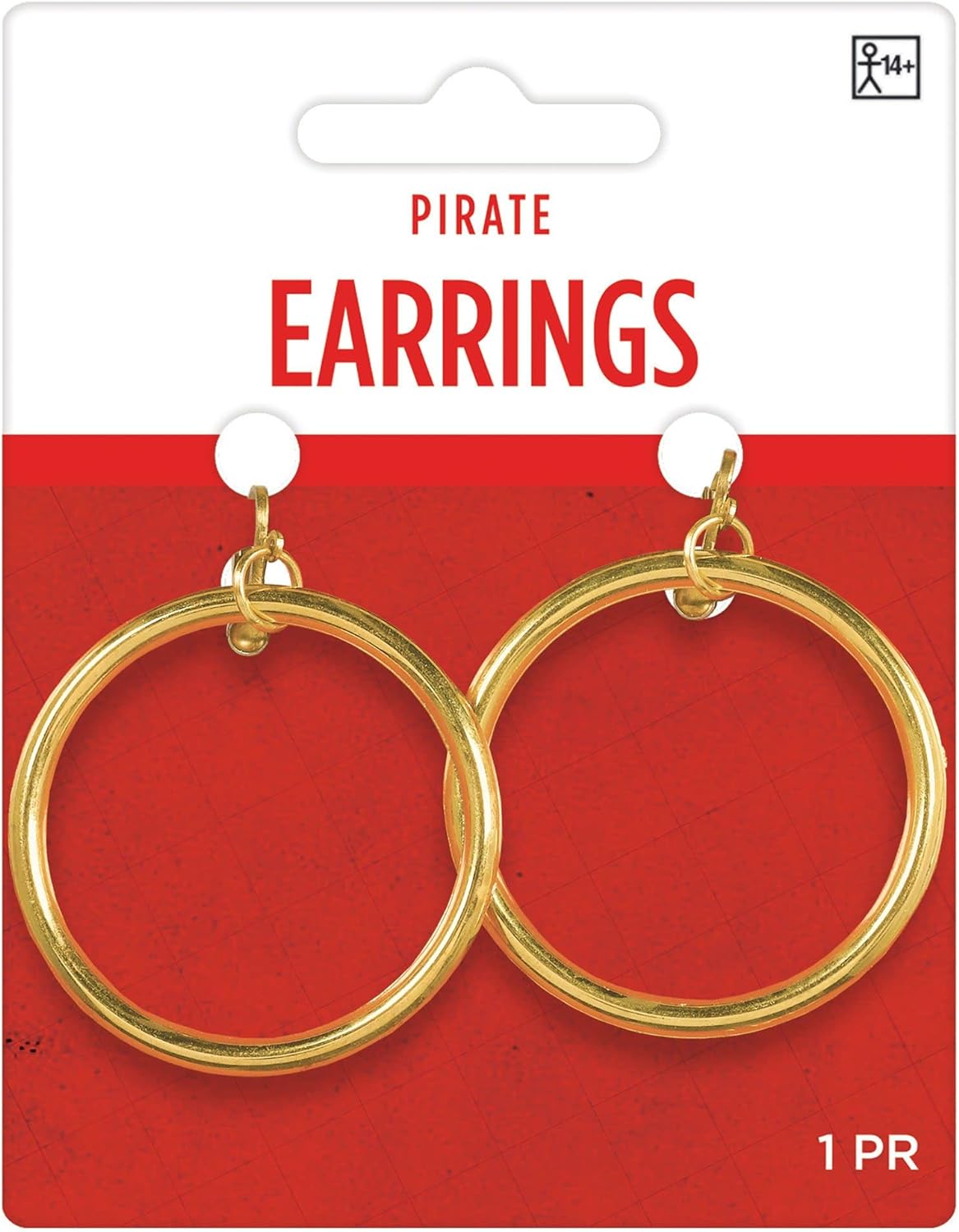 Amscan Stunning Gold Plastic Hoop Earrings, 4.5" x 3.5" #390108
