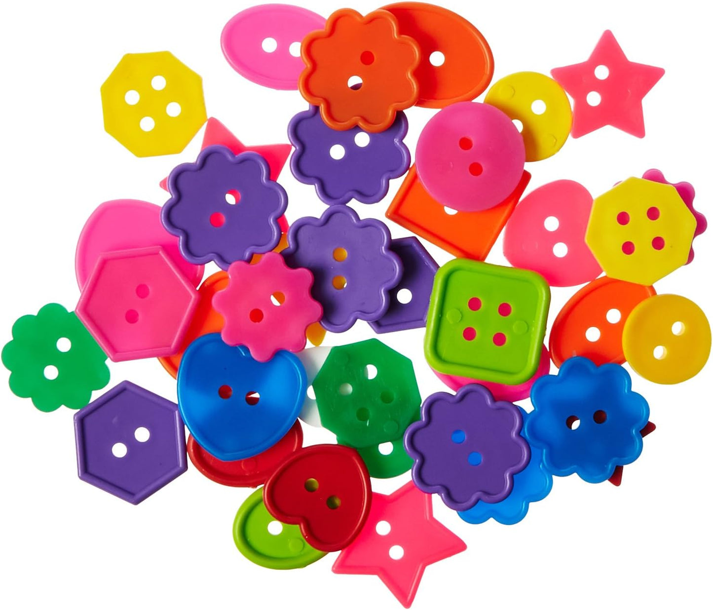 Roylco Bright Buttons, Assorted Sizes, Shapes and Color #R2132, 1 lb