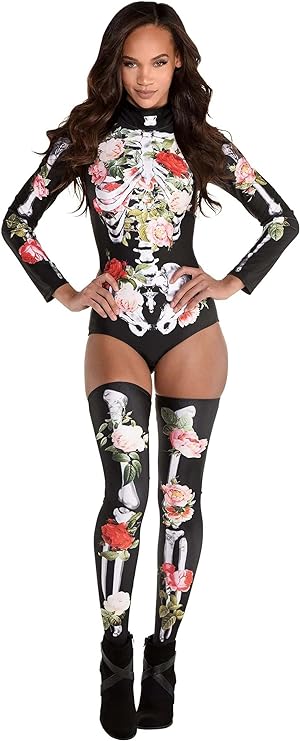 Amscan Skeleton Romance Bodysuit #8407422, One Size