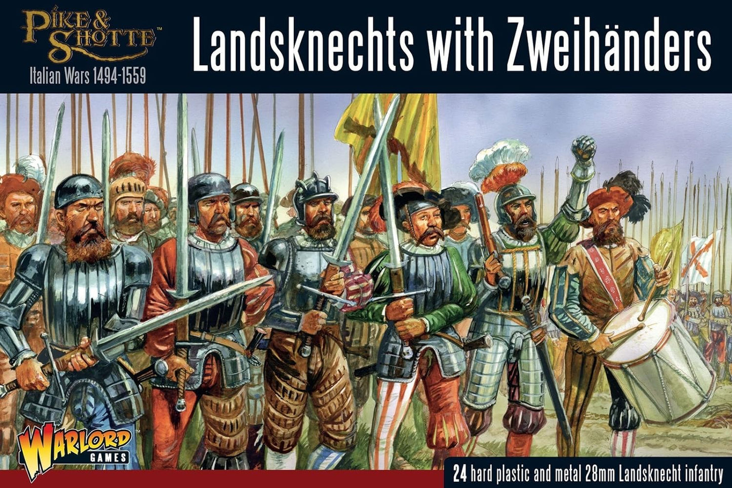 Warlord Games Pike and Shotthe - Landsknechts with Zweihanders, Wargaming Miniatures  #202016002