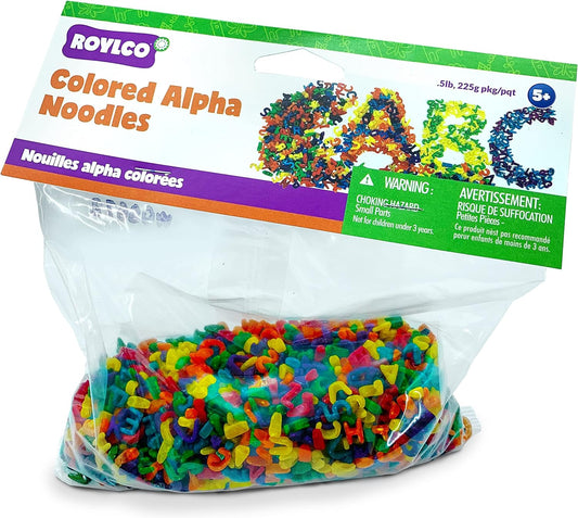 Roylco Colored Alpha Noodles #R2112, 0.5 lb
