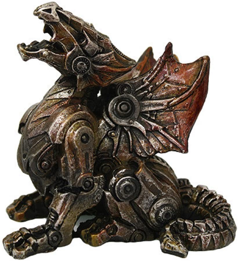 Pacific Trading Steampunk Metal and Gears Dragon Figurine  #10957